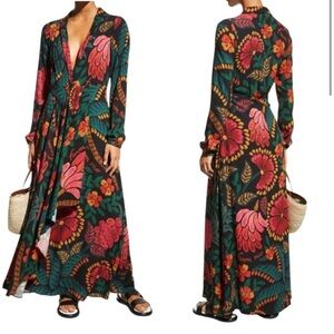 Like new FARM Rio Vibrant Floral Long Sleeve Dress